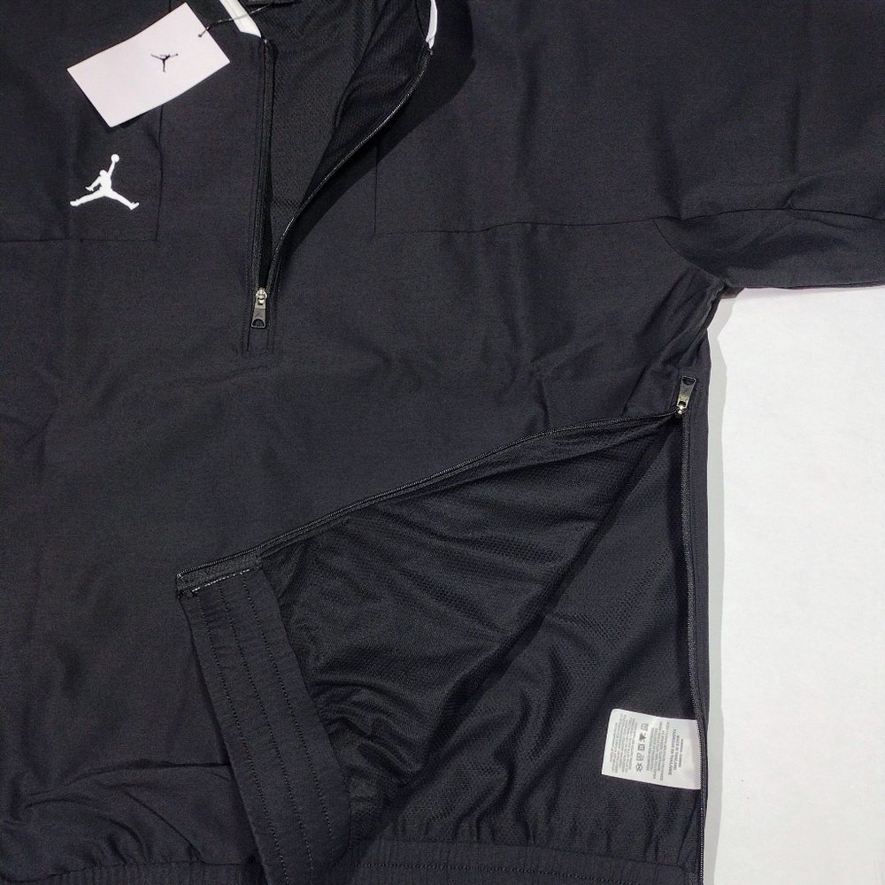 Jordan Black Pullover Windbreaker with White Jumpman Logo